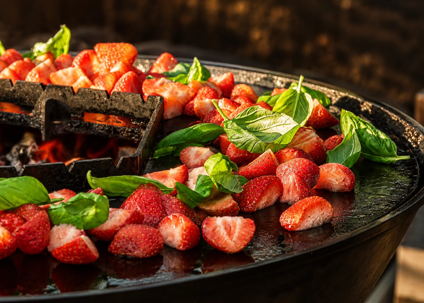 Aardbeien van de grill